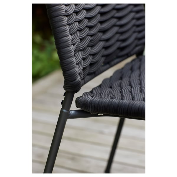 TEGELÖN chair, in/outdoor, dark grey/black, 58x83x61 cm