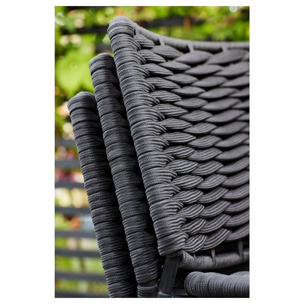 TEGELÖN chair, in/outdoor, dark grey/black, 58x83x61 cm