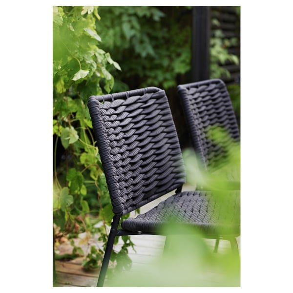 TEGELÖN chair, in/outdoor, dark grey/black, 58x83x61 cm