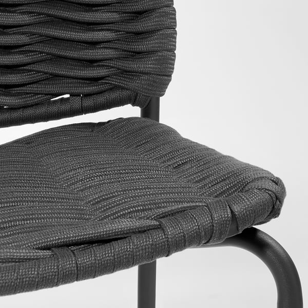 TEGELÖN chair, in/outdoor, dark grey/black, 58x83x61 cm