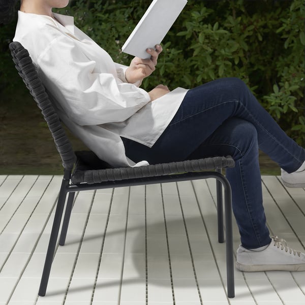 TEGELÖN - TEGELÖN 4-seat conversation set, outdoor, dark grey/black