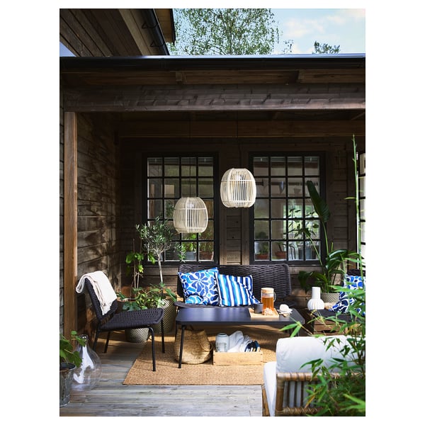 TEGELÖN - TEGELÖN 4-seat conversation set, outdoor, dark grey/black