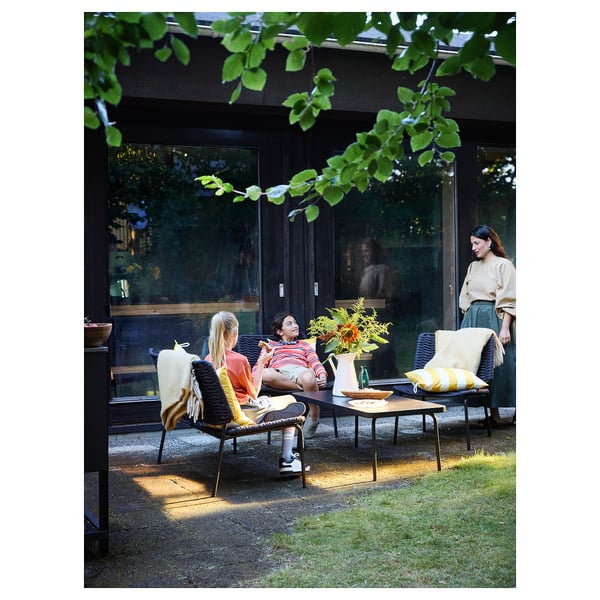 TEGELÖN 4-seat conversation set, outdoor, dark grey/black, 110x57 cm