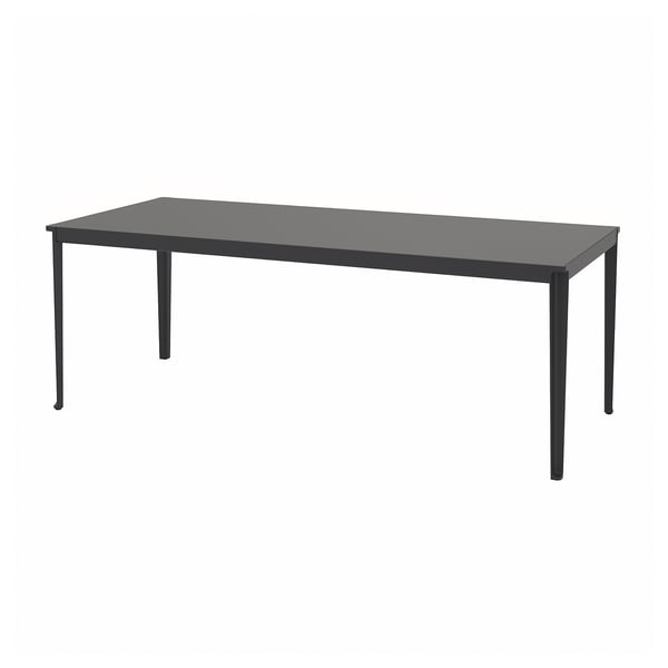 TEGELÖN table, outdoor, dark grey/black, 216x86 cm