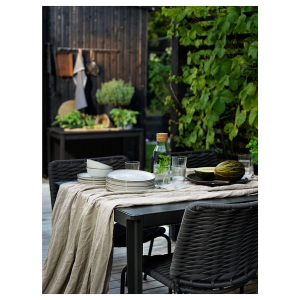 TEGELÖN table, outdoor, dark grey/black, 140x86 cm