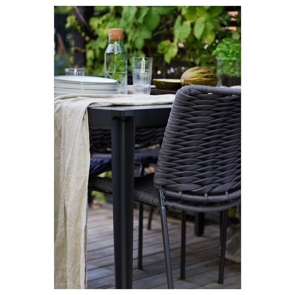 TEGELÖN table, outdoor, dark grey/black, 140x86 cm
