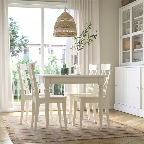 TELEGRAFLINJE rug, flatwoven, yellow-beige, 170x240 cm