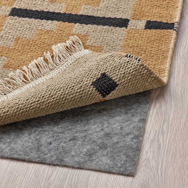 TELEGRAFLINJE rug, flatwoven, yellow-beige, 170x240 cm