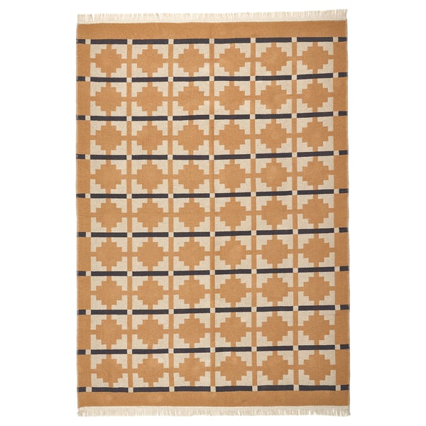 TELEGRAFLINJE rug, flatwoven, yellow-beige, 170x240 cm