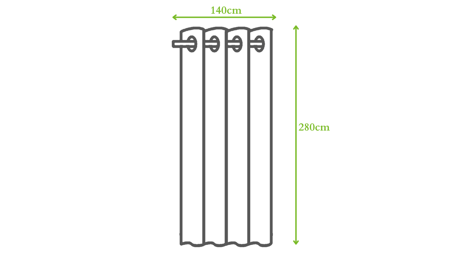 ACCADIA ECRU FILTER CURTAIN 140X280 WEBBING AND CONCEALED HANGING LOOP