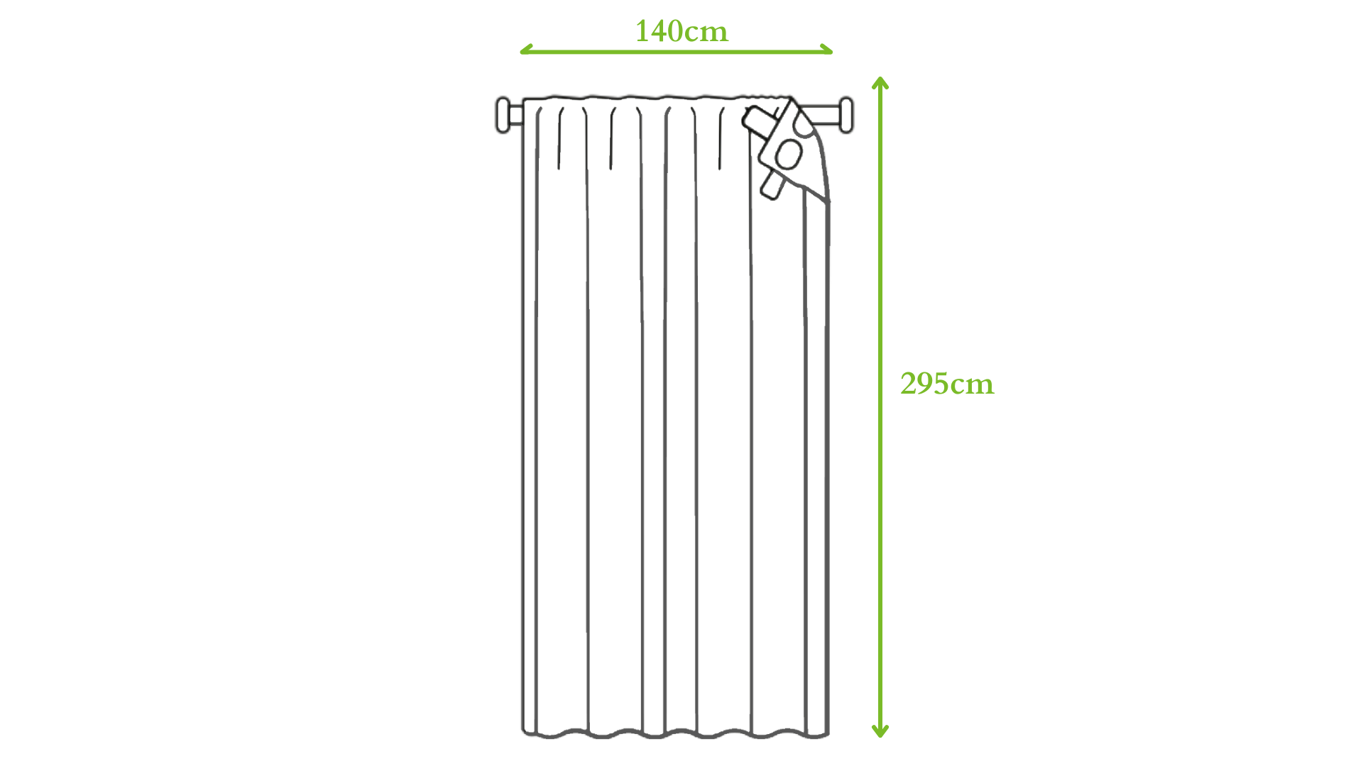 GLADIS WHITE FILTER CURTAIN 140X295CM WEBBING AND CONCEALED LOOP