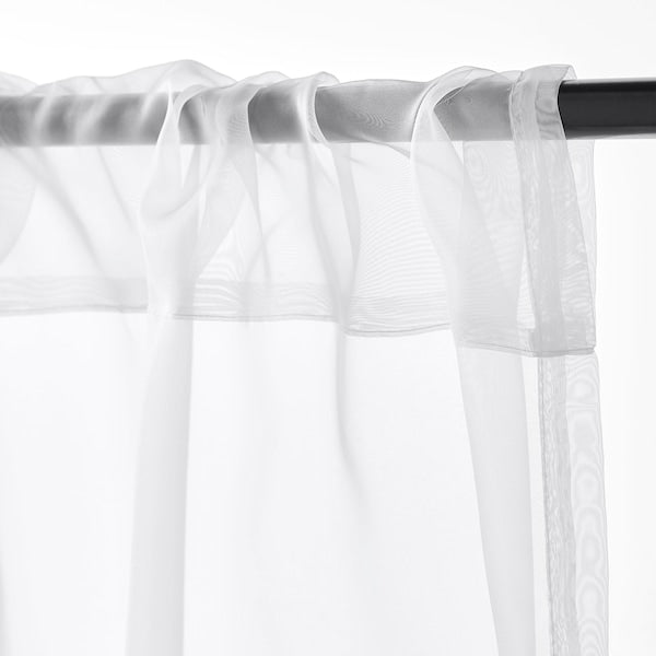 TERESIA sheer curtains, 1 pair, white/with rod pocket, 145x300 cm