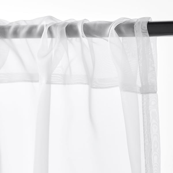 TERESIA sheer curtains, 1 pair, white/with rod pocket, 145x300 cm