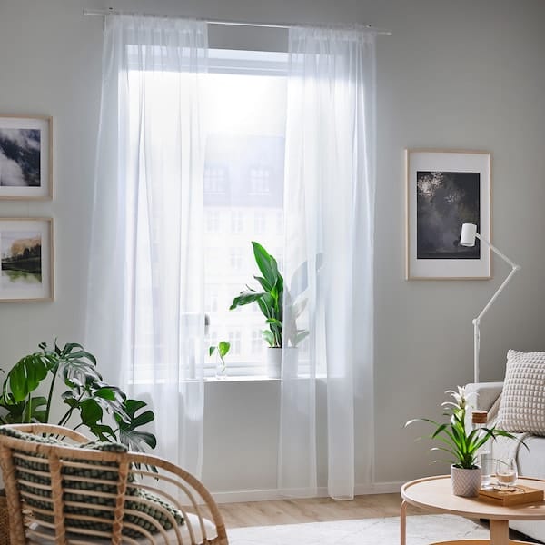 Ikea TERESIA - Thin curtain, 2 sheets, white,145x300 cm