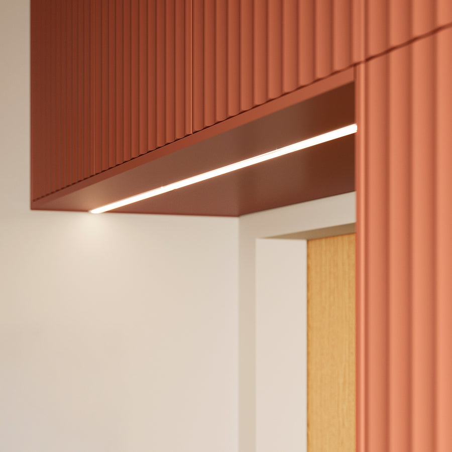 TERRSJÖ cover panel for lighting, red-brown, 221 cm