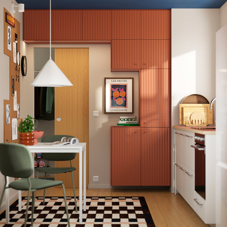 TERRSJÖ cover panel, red-brown wave pattern, 39.0x81.3 cm