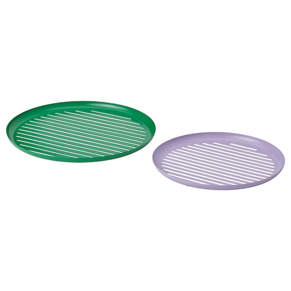 TESAMMANS - Tray, set of 2, green/lilac