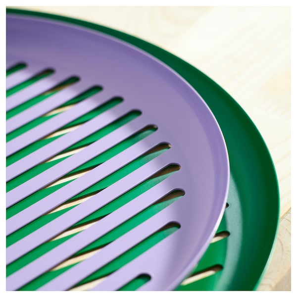 TESAMMANS - Tray, set of 2, green/lilac