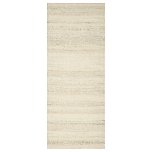 TIDTABELL rug, flatwoven, beige, 80x200 cm