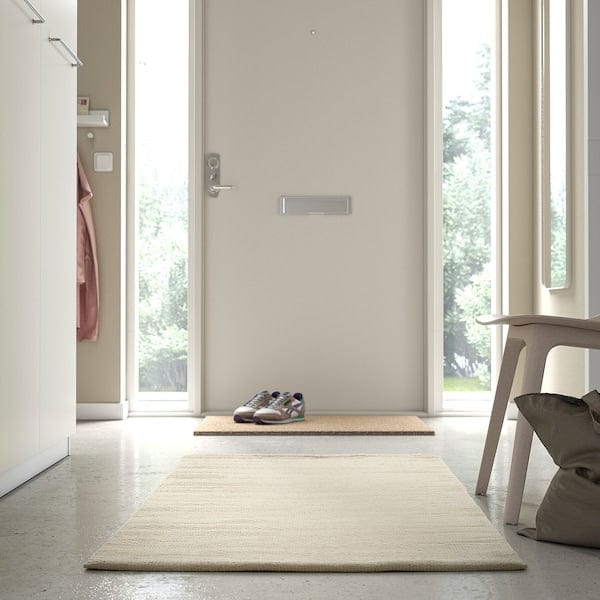 Ikea TIDTABELL - Rug, flatwoven, beige, 80x150 cm