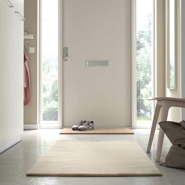 TIDTABELL - TIDTABELL Rug, flatwoven, beige, 80x150 cm