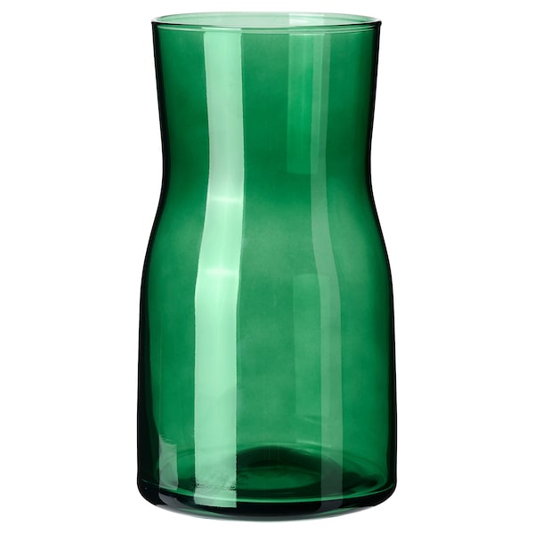 TIDVATTEN - Vase, green, 17 cm