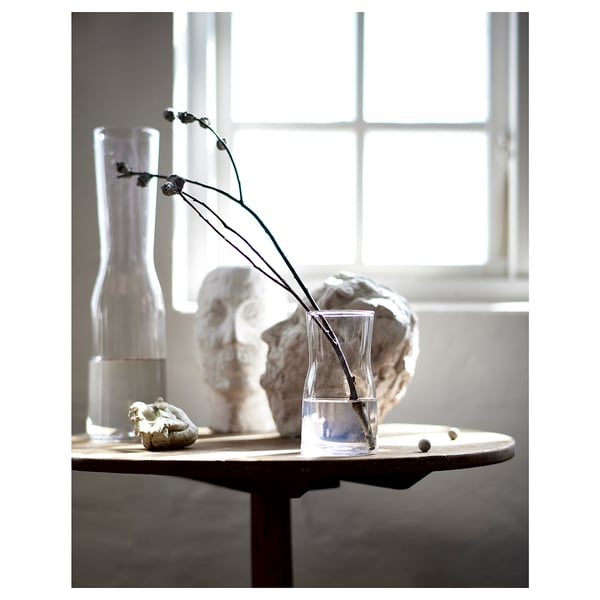 TIDVATTEN vase, clear glass, 17 cm