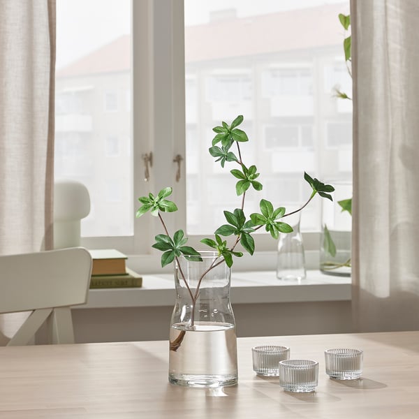 TIDVATTEN vase, clear glass, 17 cm