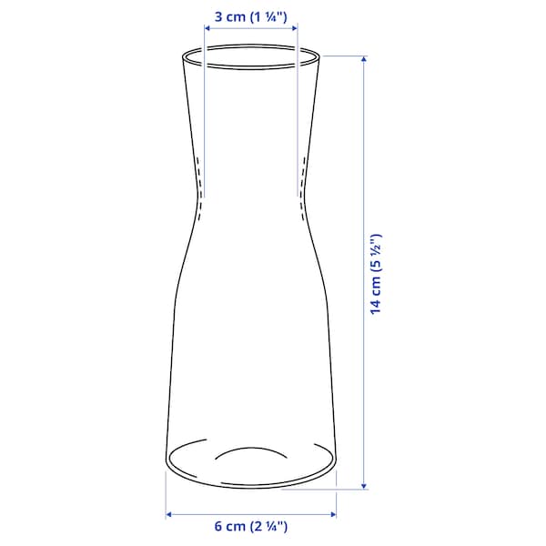 Ikea TIDVATTEN - Vase, clear glass, 14 cm