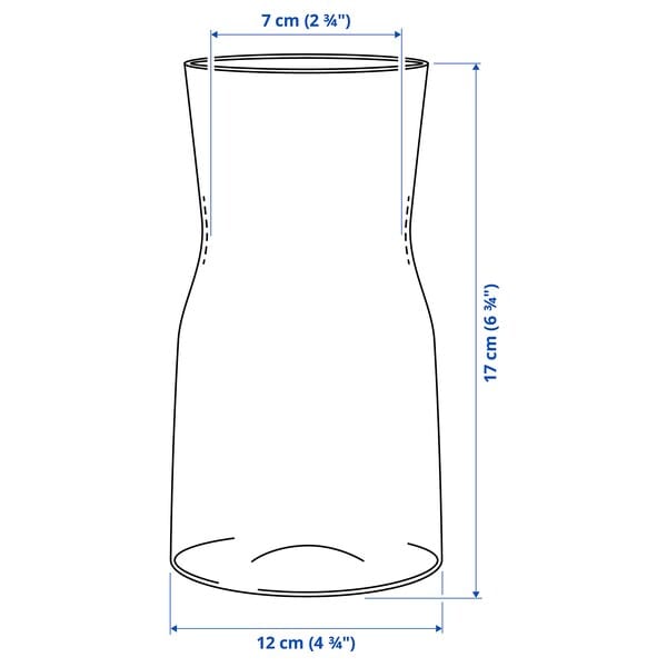 Ikea TIDVATTEN - Vase, clear glass, 17 cm