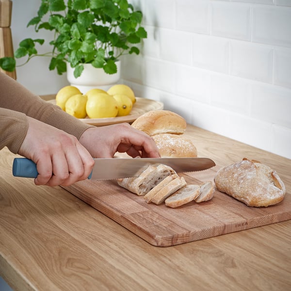 TIGERBARB - 3-piece knife set, grey-turquoise