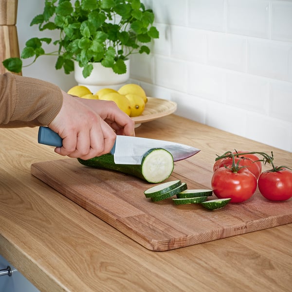 TIGERBARB 3-piece knife set, grey-turquoise