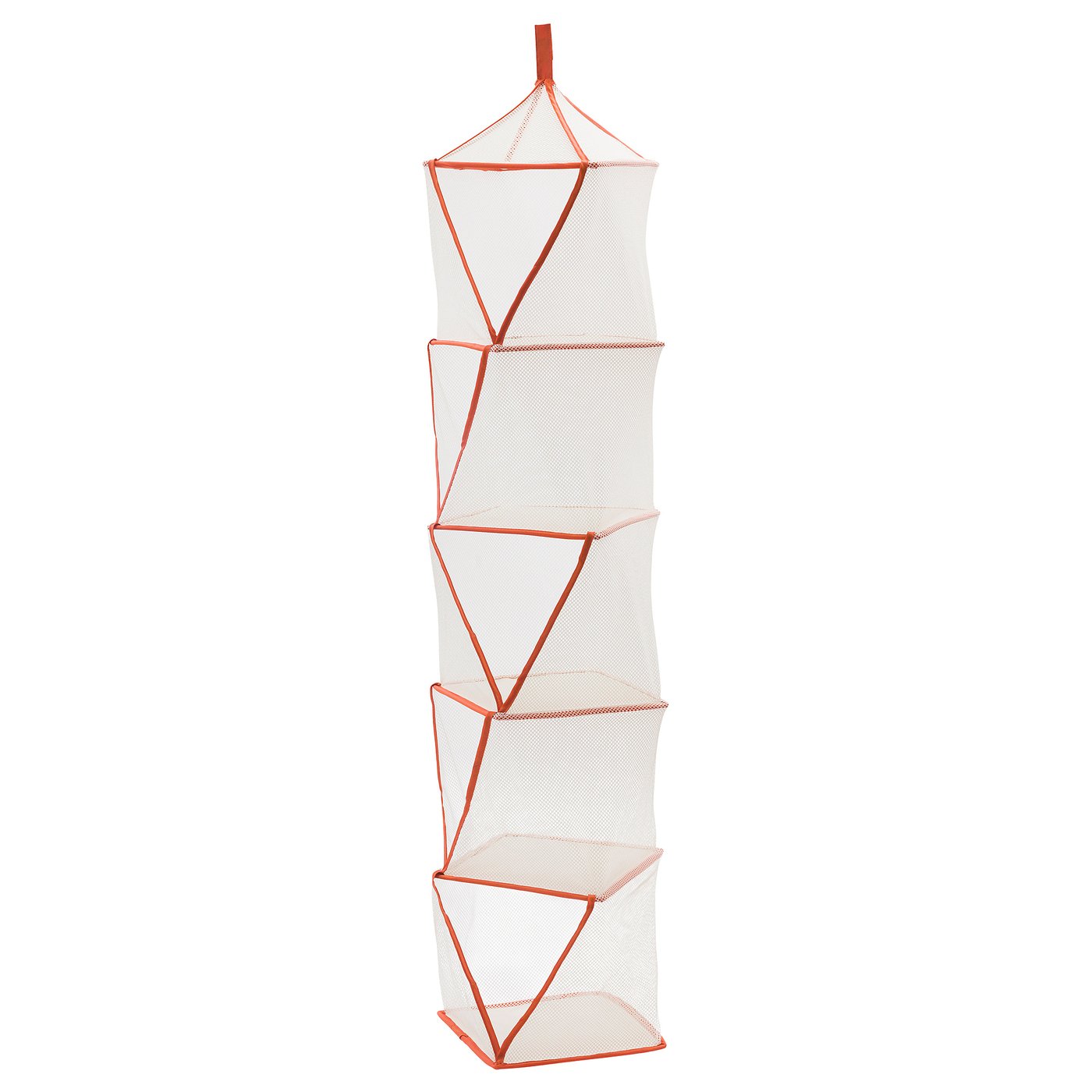 TIGERFINK storage with 5 compartments, beige/orange, 28x28 cm