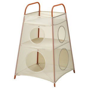 TIGERFINK storage with compartments, beige/orange, 52x52 cm