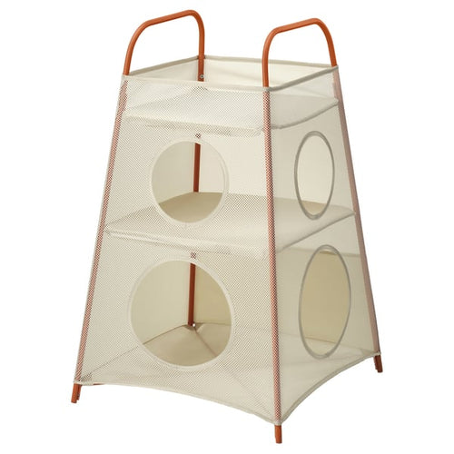 TIGERFINK storage with compartments, beige/orange, 52x52 cm