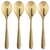 TILLAGD coffee spoon, brass-colour, 12 cm, 4 pack
