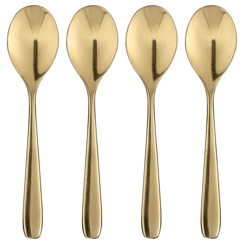 TILLAGD coffee spoon, brass-colour, 12 cm, 4 pack