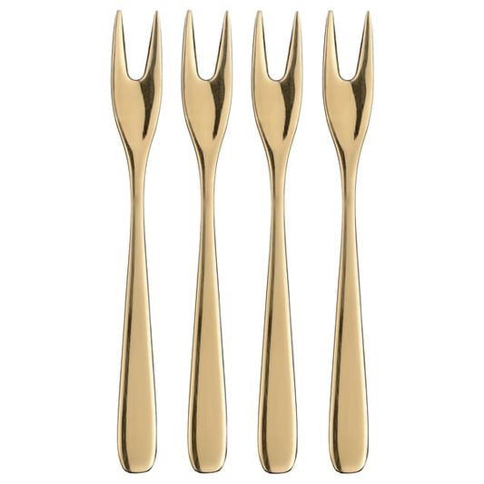 TILLAGD Cake fork, brass color, 13 cm