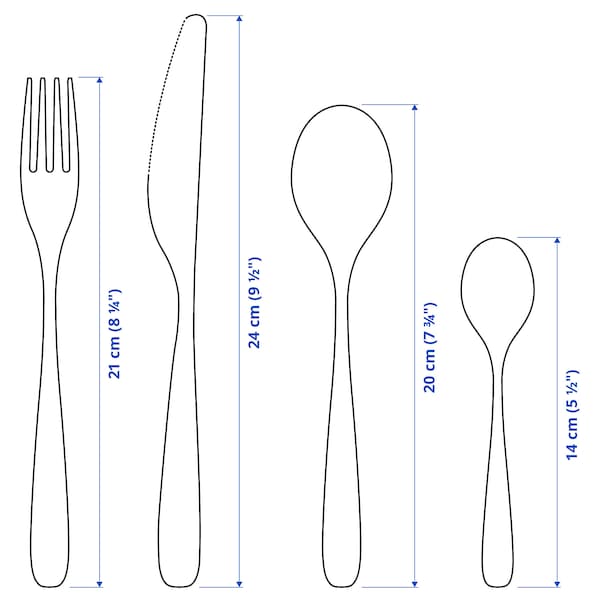 Ikea TILLAGD - 24-piece cutlery set, brass-colour