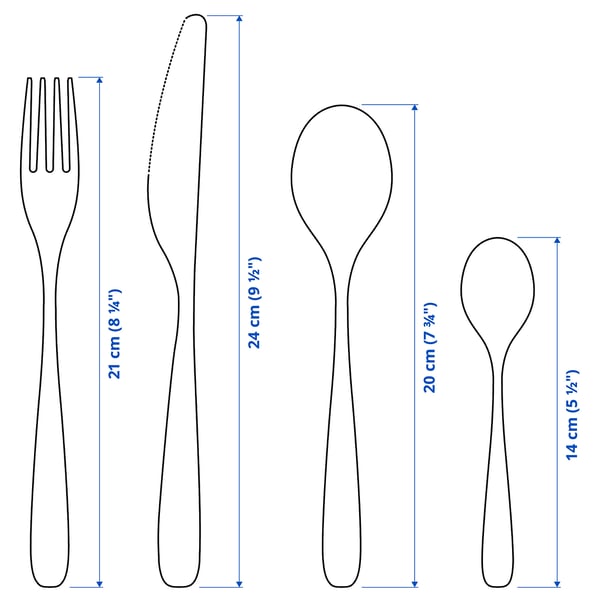 TILLAGD 24-piece cutlery set, black