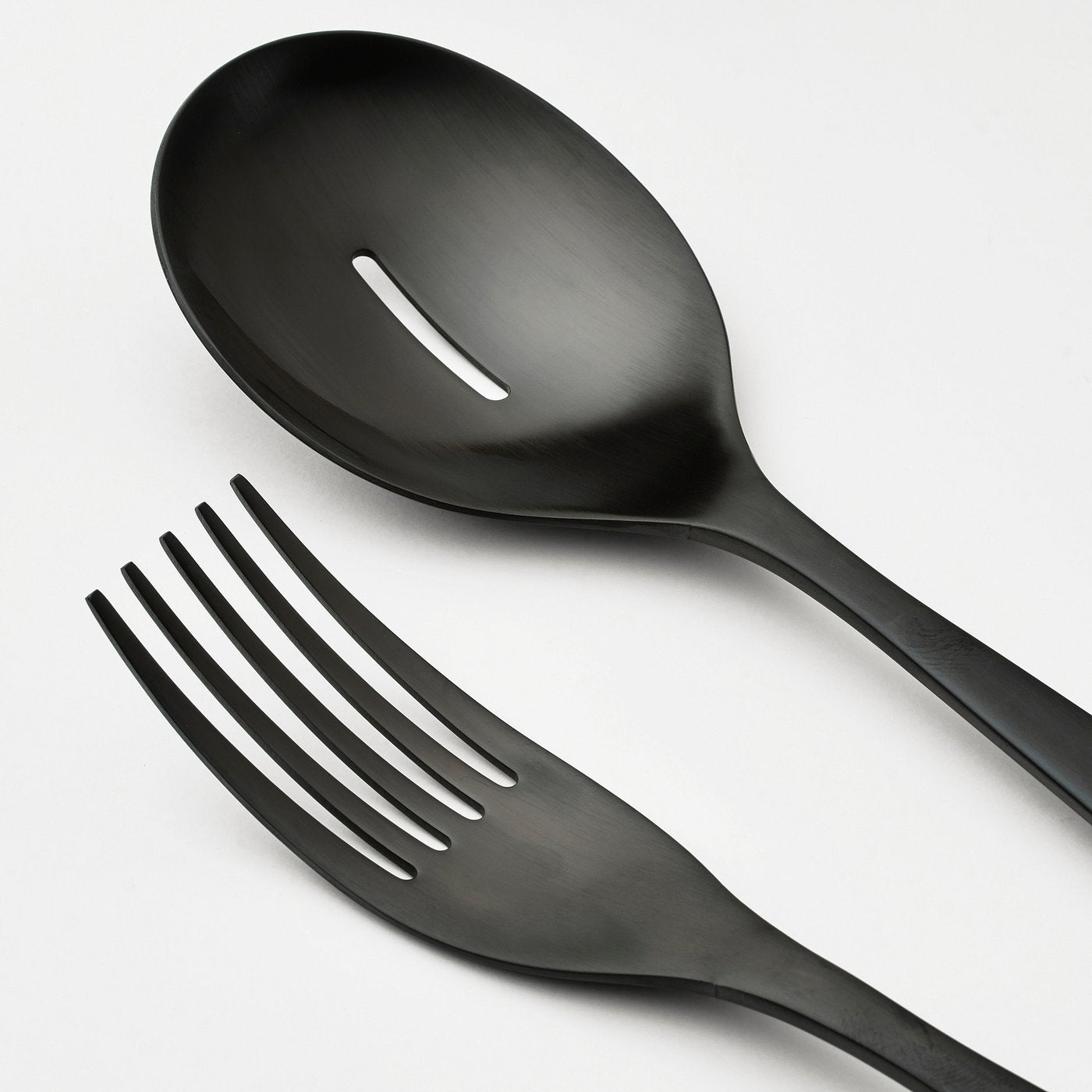 TILLAGD 2-piece serving set, black, 24 cm