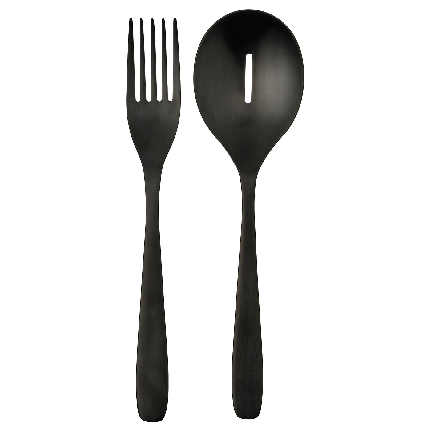 TILLAGD 2-piece serving set, black, 24 cm