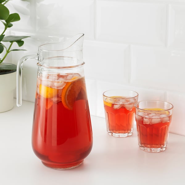 TILLBRINGARE - Jug, clear glass, 1.7 l
