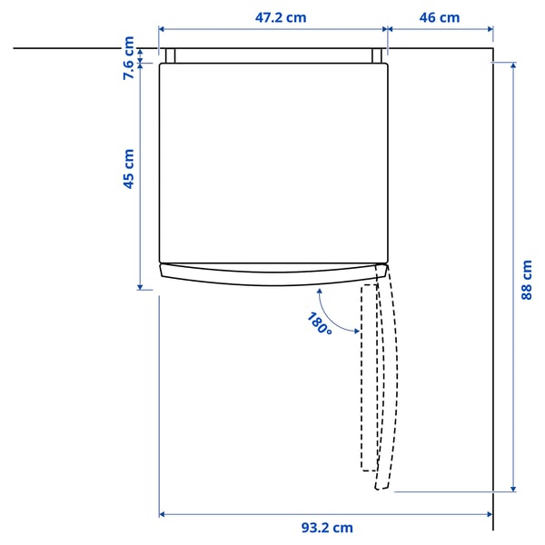 TILLREDA fridge, freestanding/white, 43 l