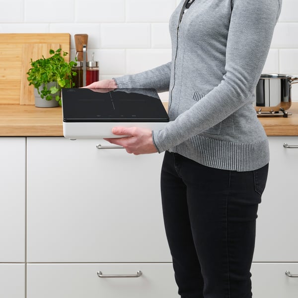 TILLREDA portable induction hob, 1 zone white, 27x6.2x30.5 cm