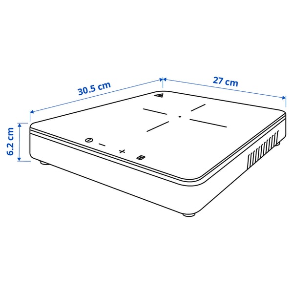 TILLREDA portable induction hob, 1 zone white, 27x6.2x30.5 cm
