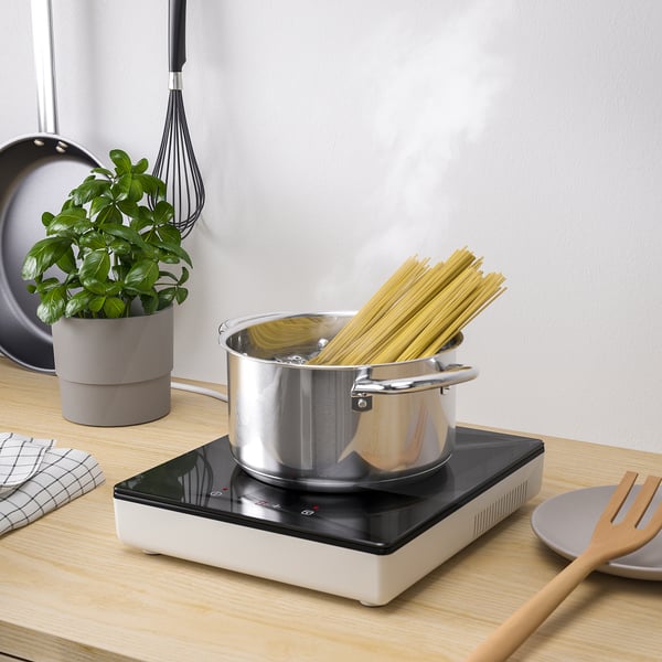 TILLREDA portable induction hob, 1 zone white, 27x6.2x30.5 cm