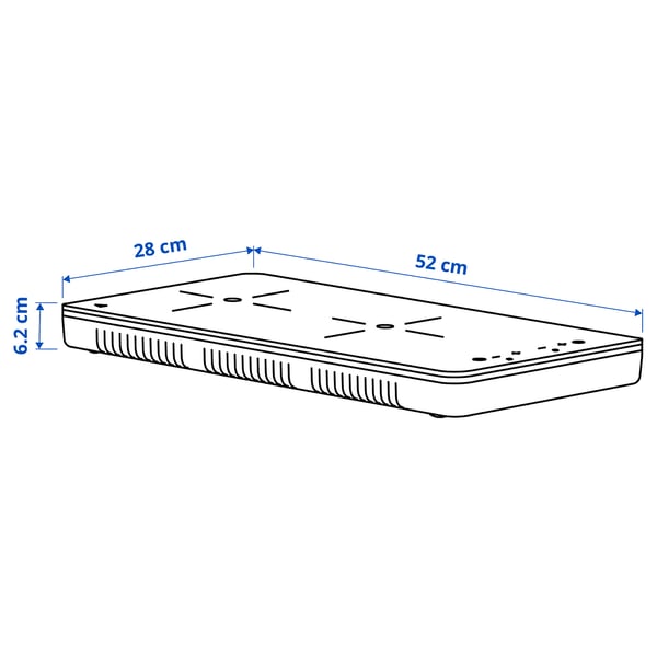 TILLREDA portable induction hob, 2 zones white, 28x6.2x52 cm