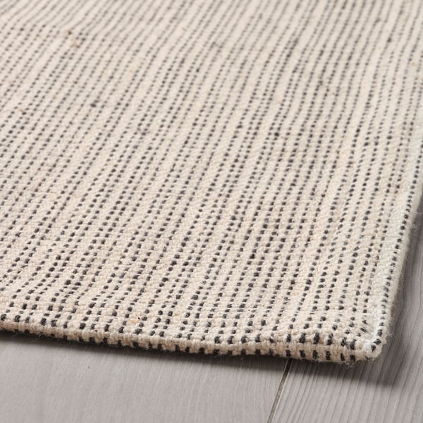 TIPHEDE rug, flatwoven, natural/black, 120x180 cm