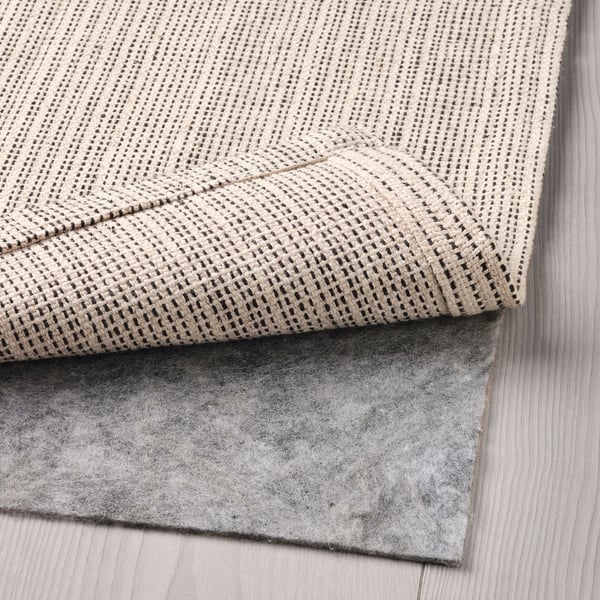 TIPHEDE rug, flatwoven, natural/black, 120x180 cm